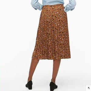 J Crew Factory pleated midi skirt cheetah